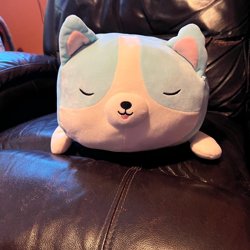 Squishmallows Blue and White Dog Plush